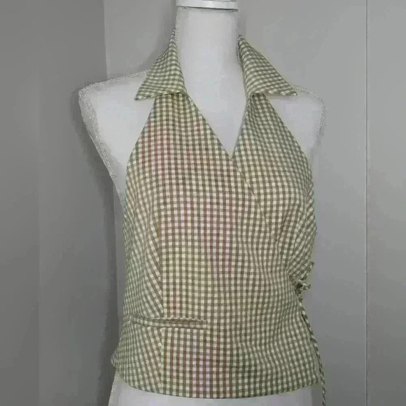 Zara Tan and White Halter Vest - Picture 1 of 9